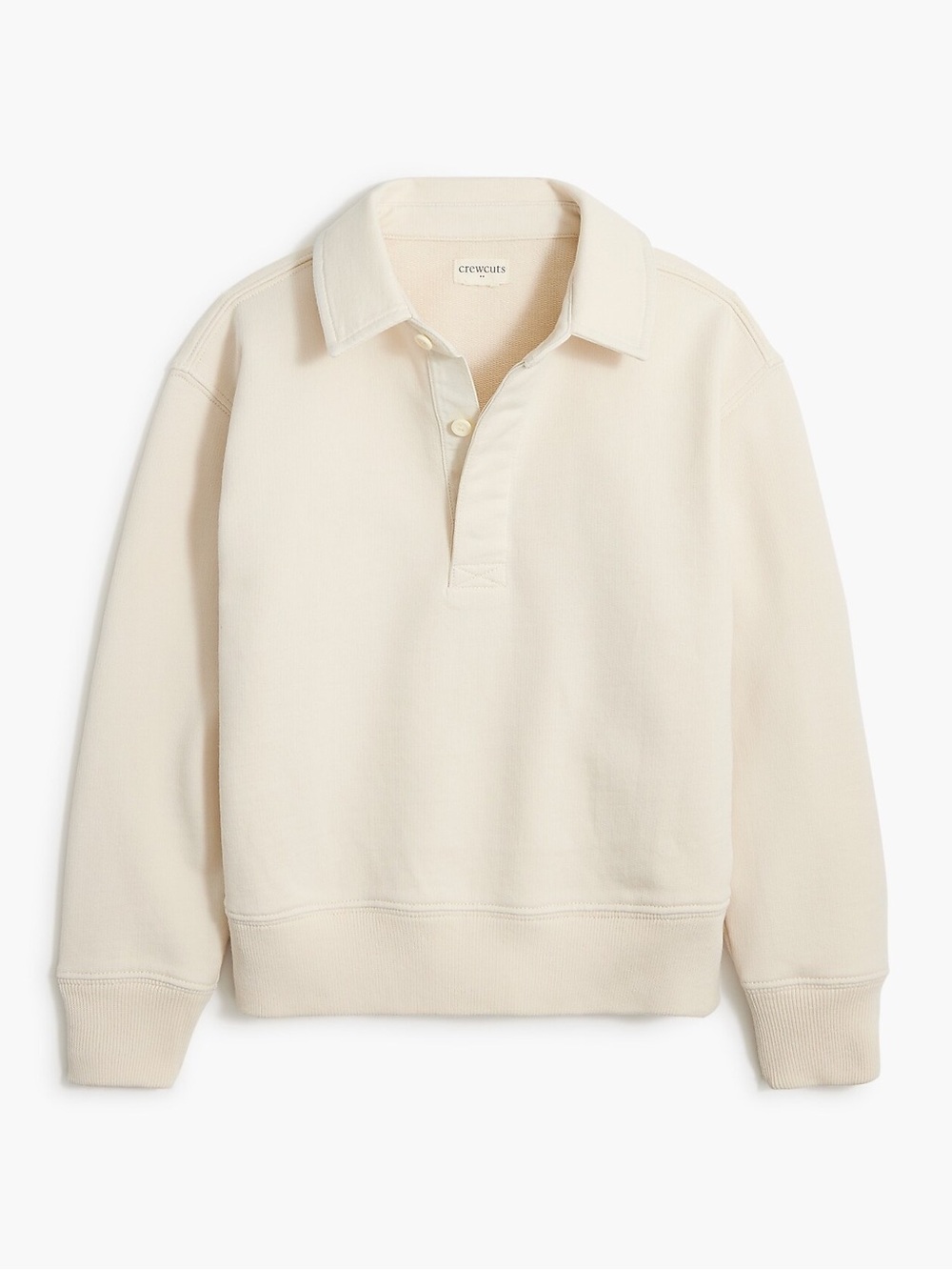 Crewcuts by J. Crew Cream Rugby-Style Pullover Sweatshirt